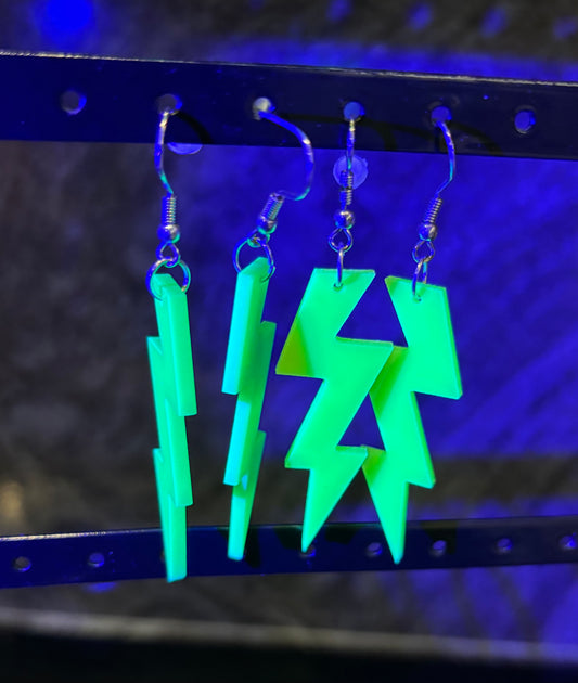 Neon Lightning Earrings