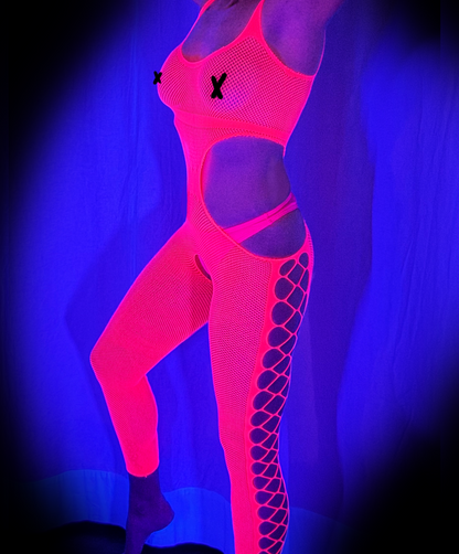 Hot Neon top &amp; stockings