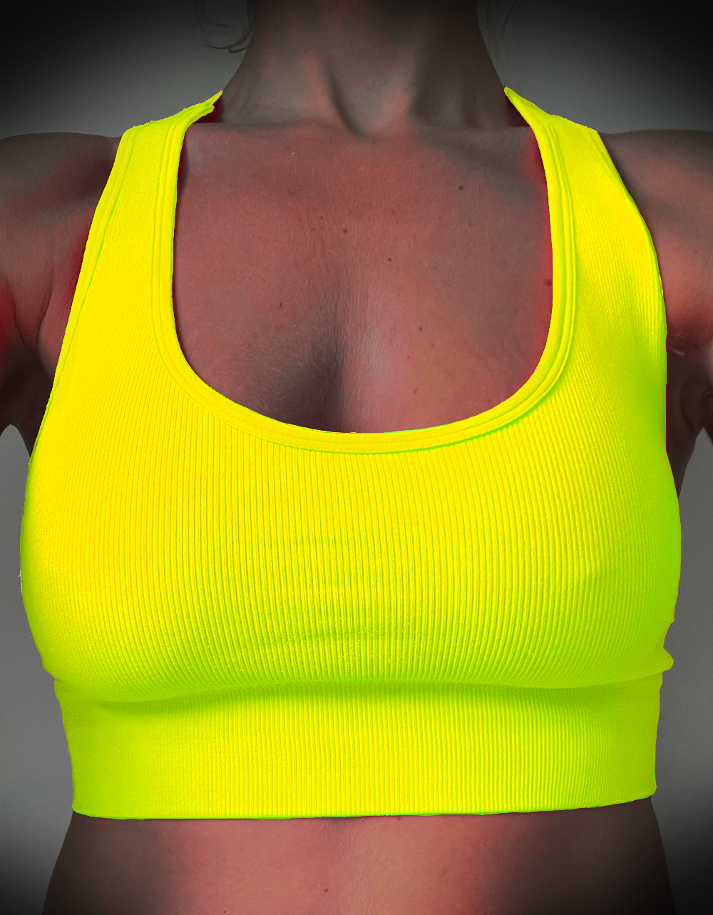 Base Crop Top Neon Yellow