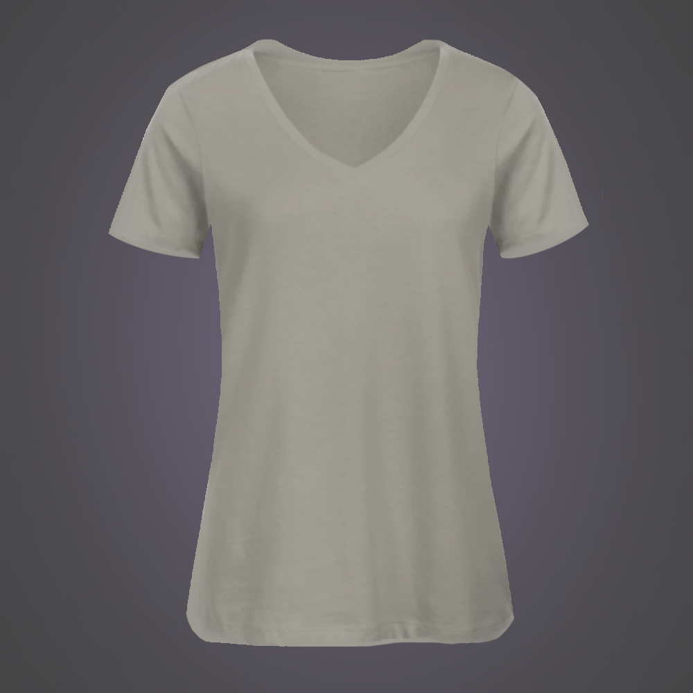Base V-Neck T-Shirt Women Gray