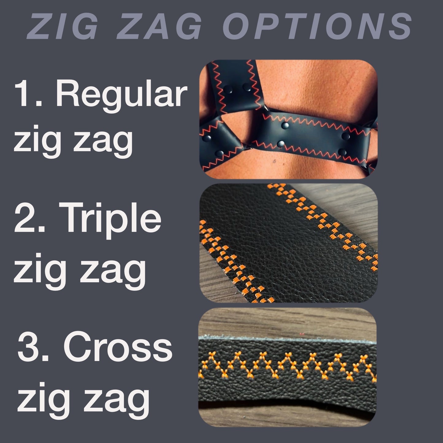 Zigzagged Leather Harnas